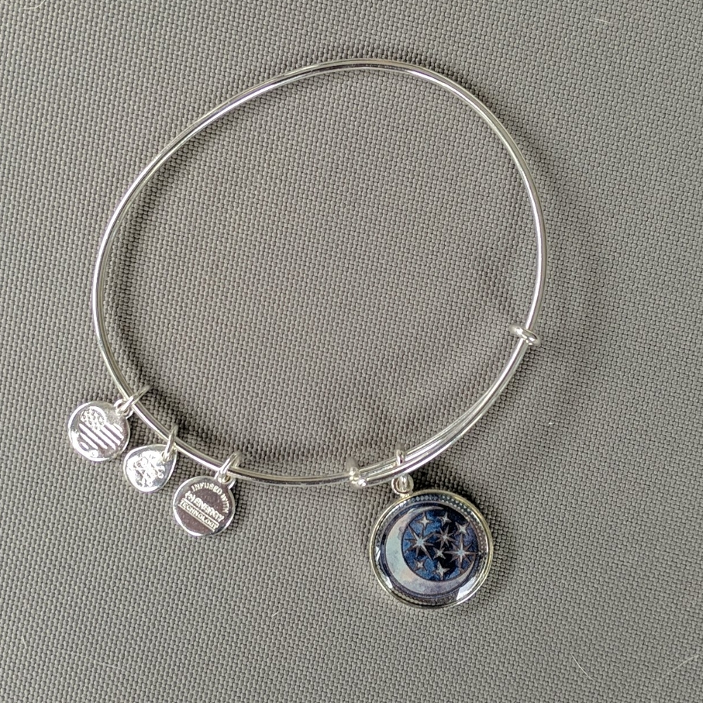 Alex and Ani star and moon silver bracelet